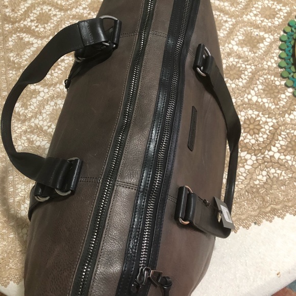 John Varvatos Leather Duffle Bag - Picture 3 of 8